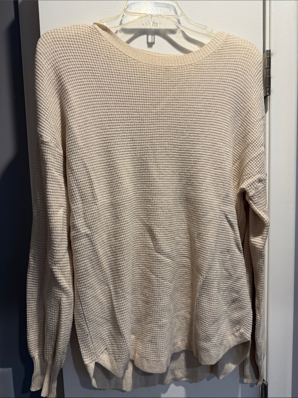 tea n rose Soft Cream Waffle Crewneck Sweater